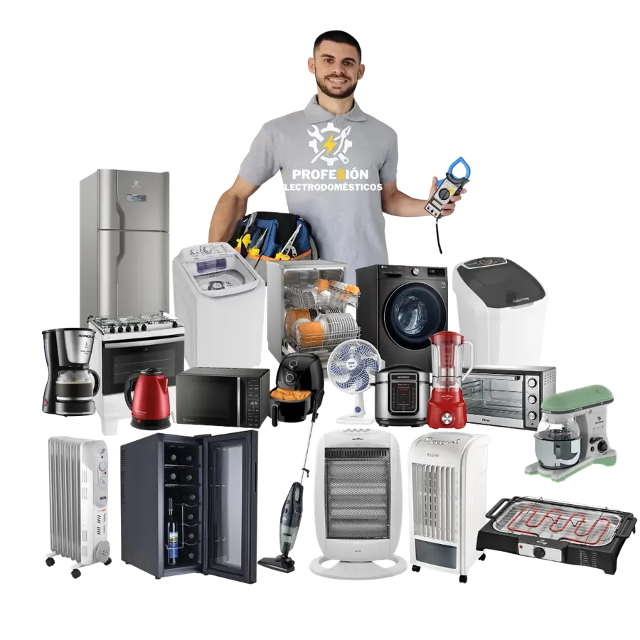 Curso completo de reparación de electrodomésticos con técnico, herramientas y equipos